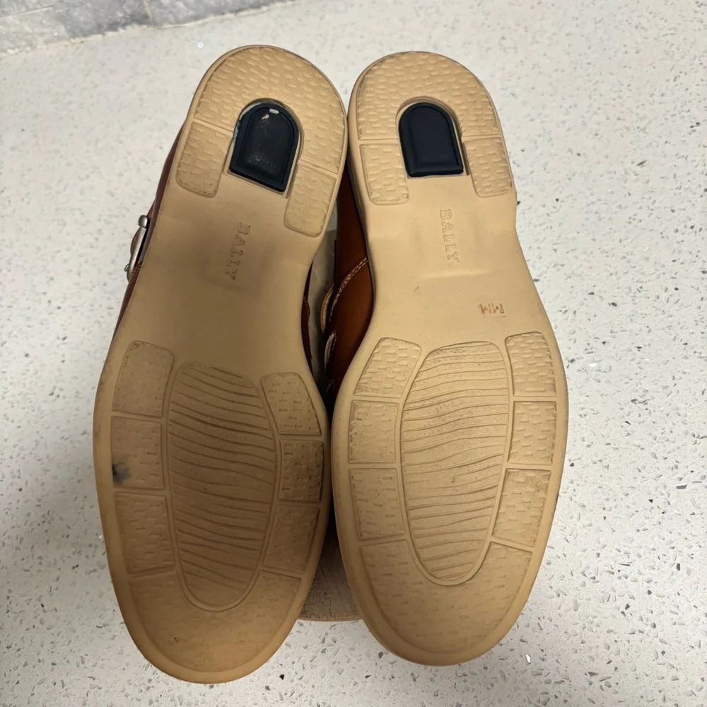 Bally Men's Palaso Brown Tan Leather Fisherman Sandals Shoes Made in Italy 7.5